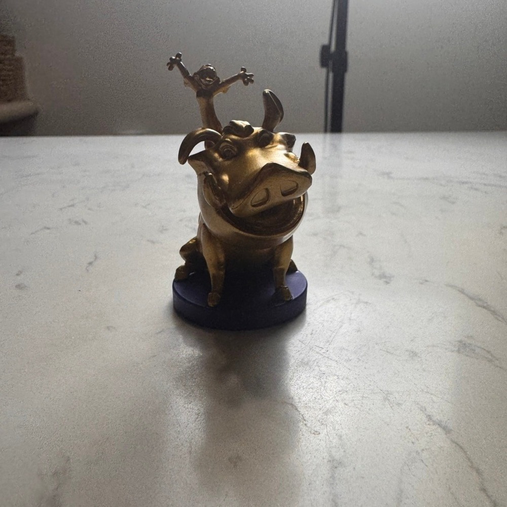 Disney World 50th Anniversary Timon and Pumbaa Gold Figurine Fab 50 Collection